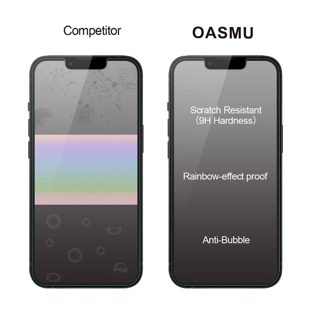 OASMU Designed for iPhone 13 Screen Protector, Anti Scratch, Bubble Free
