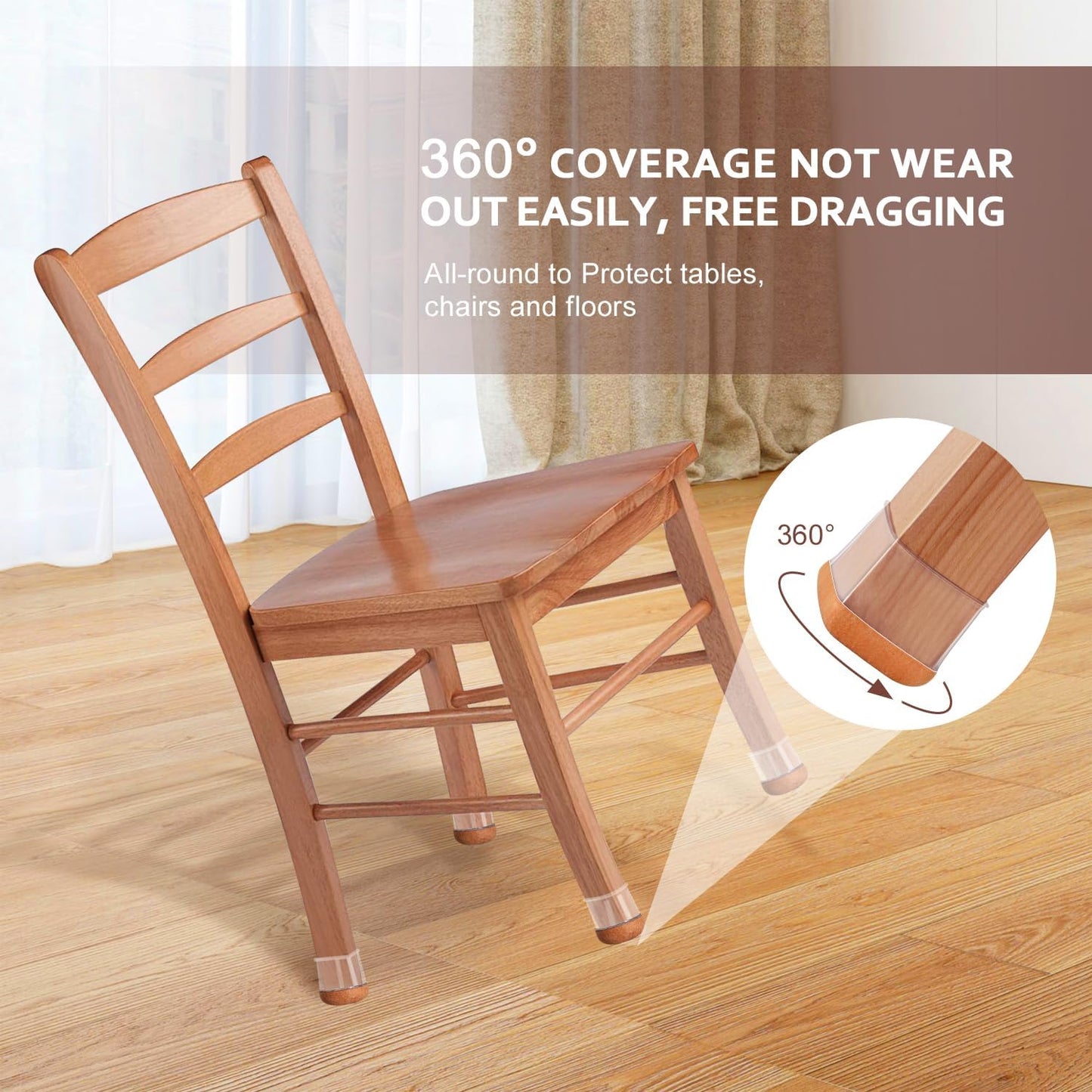 Chair Leg Floor Protectors Chair Leg Protectors for Hardwood Floors Felt Silicone Caps Strengthen Bottom Protection Non Slip Reduce Noise
