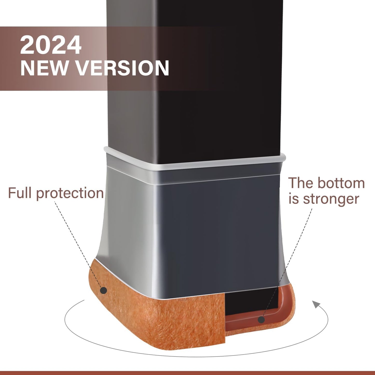 Chair Leg Floor Protectors Chair Leg Protectors for Hardwood Floors Felt Silicone Caps Strengthen Bottom Protection Non Slip Reduce Noise