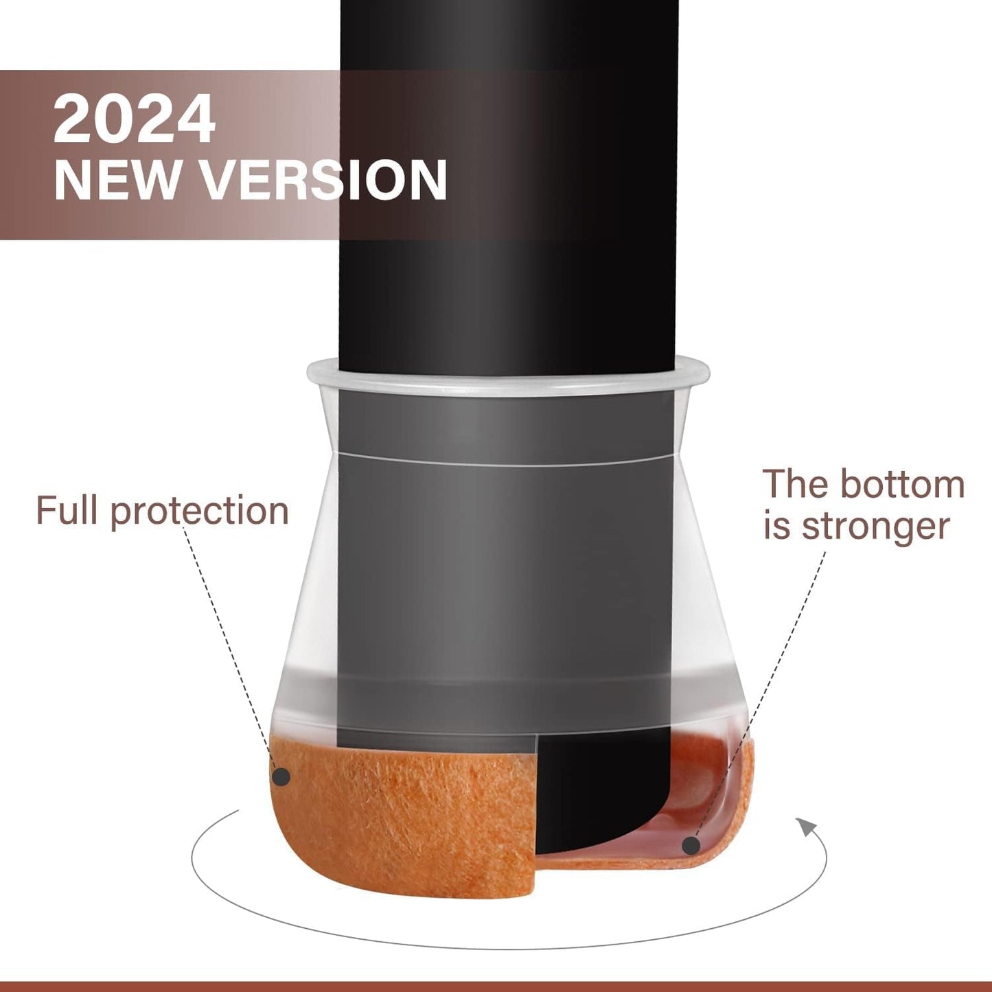 Chair Leg Floor Protectors Chair Leg Protectors for Hardwood Floors Felt Silicone Caps Strengthen Bottom Protection Non Slip Reduce Noise