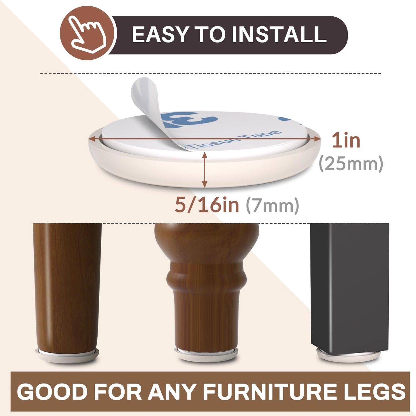 Furniture Sliders for Carpet, Adhesive Chair Leg Sliders for Hardwood Floors, Furniture Movers Sliders for Furniture, Furniture Sliders Move Furniture Easily