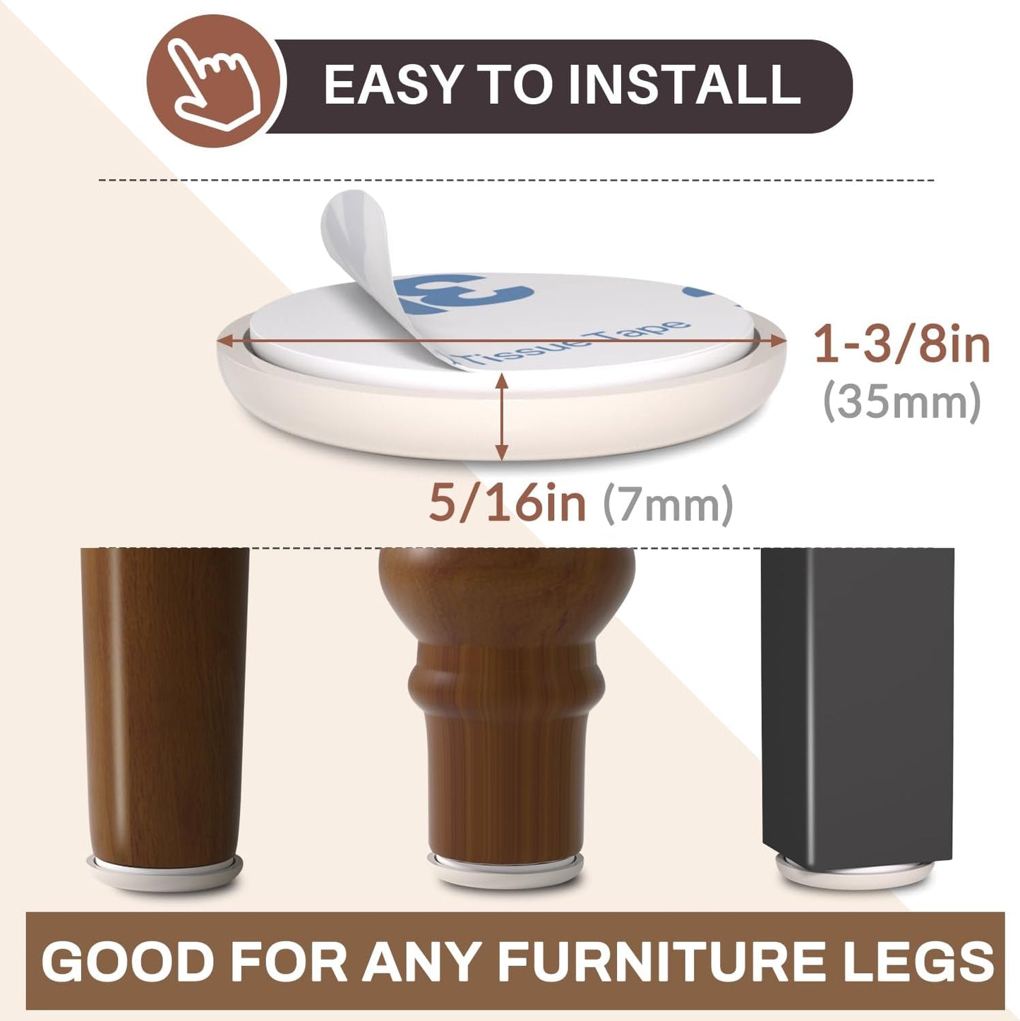 Furniture Sliders for Carpet, Adhesive Chair Leg Sliders for Hardwood Floors, Furniture Movers Sliders for Furniture, Furniture Sliders Move Furniture Easily