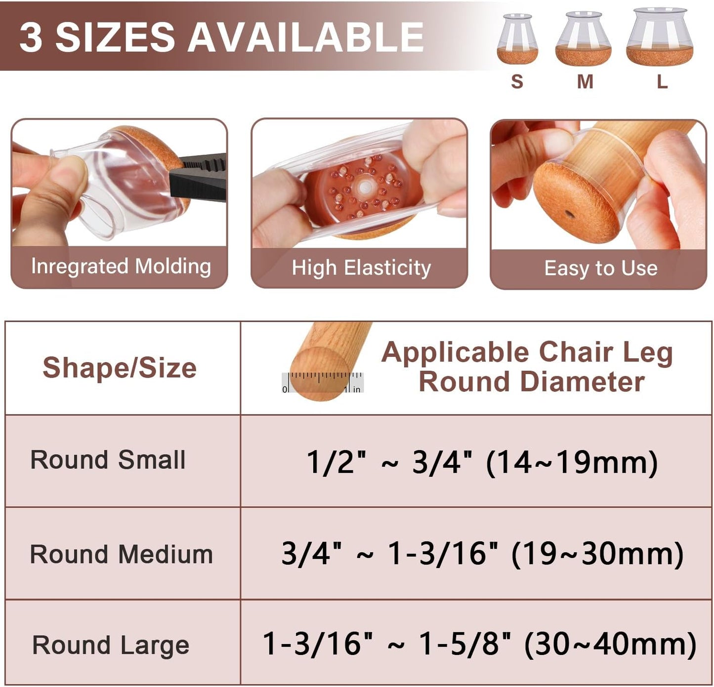 Chair Leg Floor Protectors Chair Leg Protectors for Hardwood Floors Felt Silicone Caps Strengthen Bottom Protection Non Slip Reduce Noise