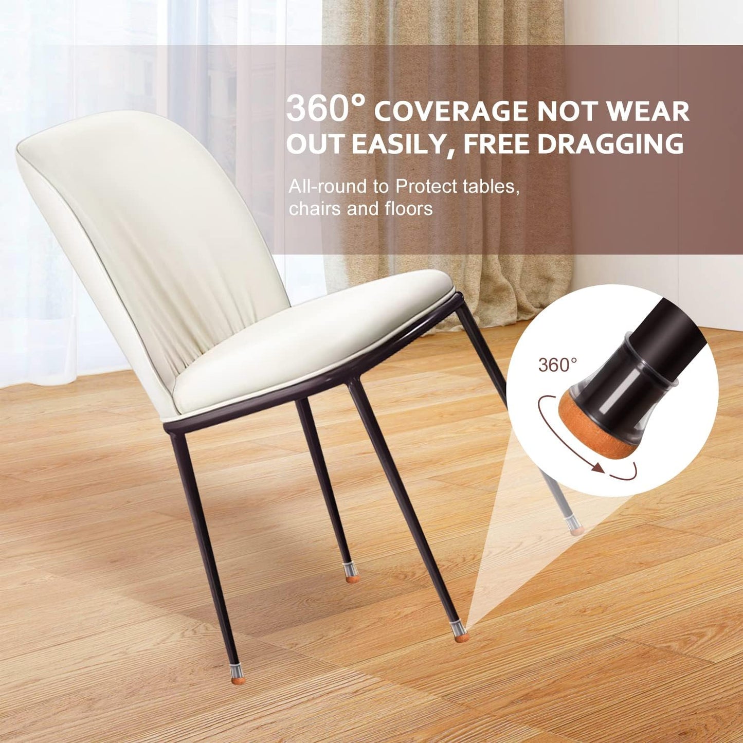 Chair Leg Floor Protectors Chair Leg Protectors for Hardwood Floors Felt Silicone Caps Strengthen Bottom Protection Non Slip Reduce Noise