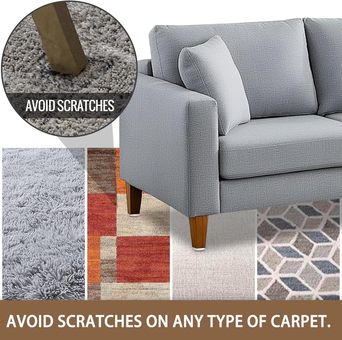 Furniture Sliders for Carpet, Adhesive Chair Leg Sliders for Hardwood Floors, Furniture Movers Sliders for Furniture, Furniture Sliders Move Furniture Easily