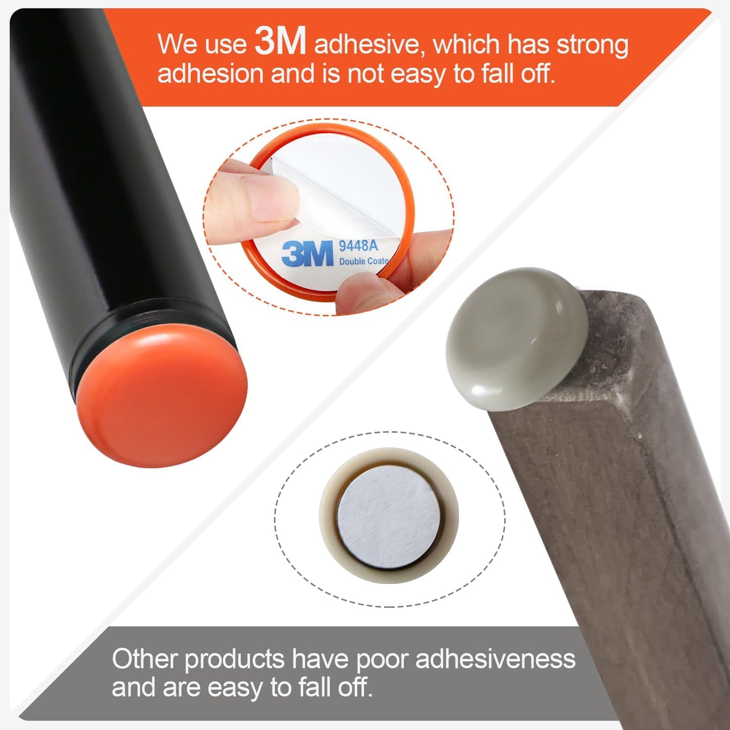 Furniture Sliders 20 PCS, Furniture Moving Sliders with 3M Adhesive for Carpets & Hardwood Floors, Chair Leg Floor Protectors, Move Your Furniture and Kitchen Appliance Easily - Orange