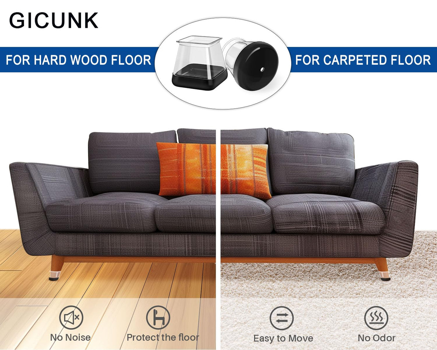 Chair Leg Floor Protectors for Hardwood Floors and Carpet Silicone Covers to Protect Wood Tile Floors Chair Sliders Non Slip Reduce Noise 28 Pcs Clear Round