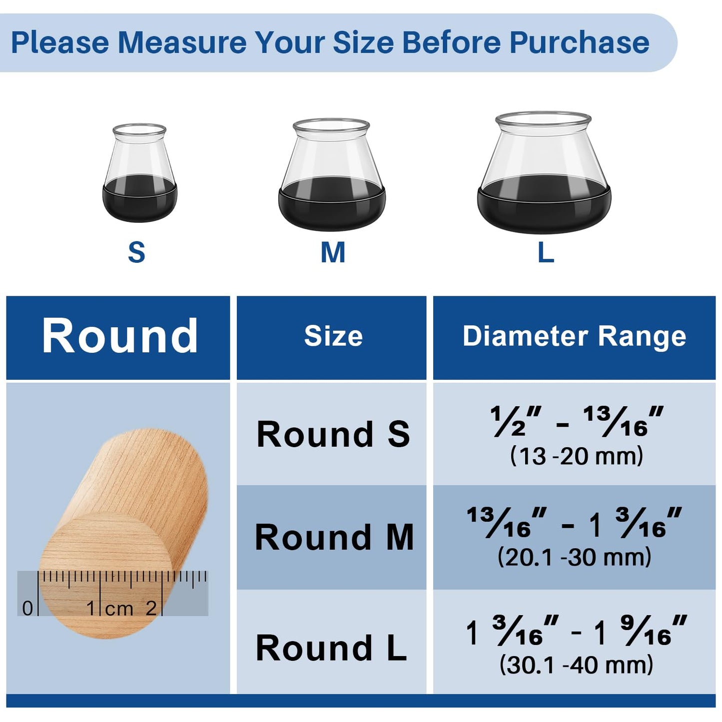 Chair Leg Floor Protectors for Hardwood Floors and Carpet Silicone Covers to Protect Wood Tile Floors Chair Sliders Non Slip Reduce Noise 28 Pcs Clear Round