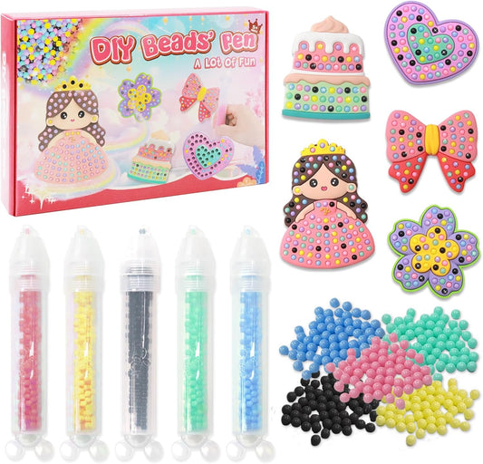 Bead Art Kits for Kids, Kids Painting Kits 5-8,Beads' Pen Arts and Crafts Kit for Ages 6-12,Bead Gem Painting Kit for Kids，Easy to DIY Mosaic Crafts Kit (Arts & Crafts)